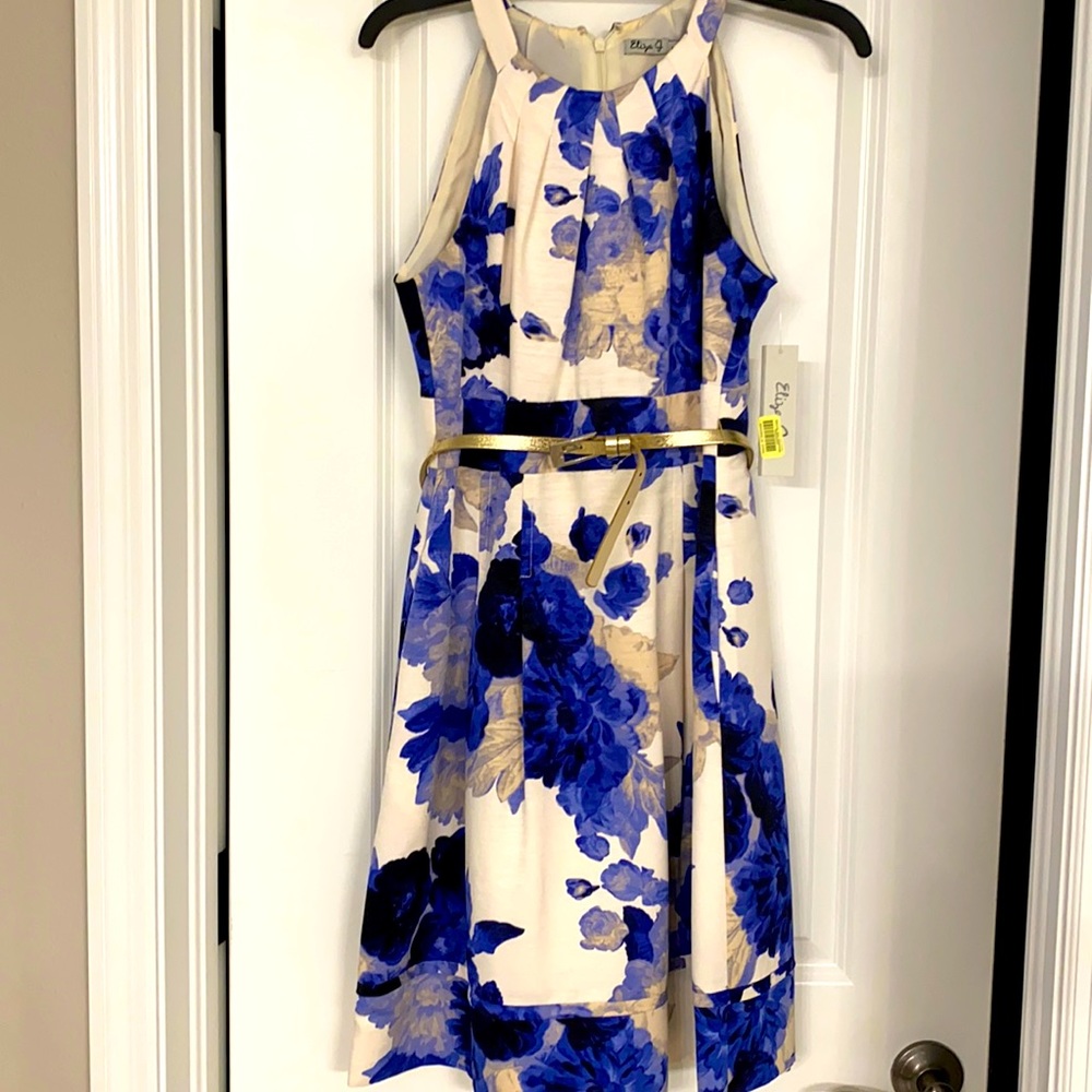 Blue and white floral Eliza J dress - Picture 1 of 3